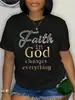 Camiseta Feminina Estampada de Verão Simples Casual Solta Top