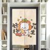 Cortina de tela para puerta de casa, texto de dibujos animados, cortina bloqueadora, cortina divisoria para pasillo, dormitorio, sin perforaciones, linda, decorativa, media cortina