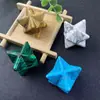 Venta Caliente Transfronteriza Adornos de Piedra de Cristal Natural Merkaba 25*25mm Cuadrado Satélite Piedra Desnuda Accesorios para Joyería DIY