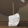 Soporte para Incienso de Piedra Cruda de Cristal Natural Decoración del Hogar Piedra de Aromaterapia Quemador de Incienso para Ofrenda a Buda Base de Soporte para Incienso Accesorios de Muebles de Cristal