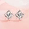 Nuevos aretes de botón de diamantes cuadrados de plata esterlina 999 diseño nicho aretes huecos de circonita aretes femeninos estilo ins punto
