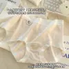 Ropa interior de algodón puro con hilo de color para mujer de 10A, Jacquard de alta elasticidad, Algodón puro Clase A, Panel frontal en forma de escudo, Ajustada a las caderas, Cintura alta, Ropa interior posparto