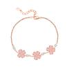 S925 Plata Esterlina Ojo de Gato Trébol de Cuatro Hojas Traje Collar Nicho Diseño Sentido Pulsera Corazón de Chica Dulce Joyería Aretes