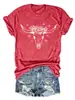 Amazon eBay tienda independiente moda casual para mujer patrón de cabeza de vaca flor estrella algodón manga corta camiseta camisa base para exportación