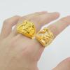 Anillo de Dragón de Doble Capa Chapado en Oro de Latón para Hombre Anillo de Dragón Auspicioso Electrochapado en Cobre Puro con Estilo Chino Grabado Tamaño Ajustable