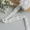 Adorno de encaje de algodón elástico con volantes para ropa, accesorios y adornos para el cabello; encaje elástico para vestidos de muñeca