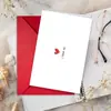 Compra Direta Transfronteiriça de 1 Cartão de Cumprimento Simples para o Dia dos Namorados com Conjunto de Envelope Vermelho, Bênçãos e Confissão Manuscritas, Cartão de Tamanho Grande