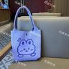 Bolsa de tricô de desenho animado transfronteiriça de alta qualidade, bolsa de ombro da moda, versátil, de grande capacidade, bolsa tote para estudantes, bolsa de compras feminina