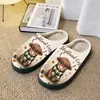 Dropshipping JIT exclusivo para slippers de algodão com estampa de vaca de alta altitude transfronteiriços, slippers de outono e inverno para casais, POD transfronteiriço