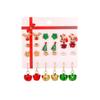 Set de Aretes Navideños Europeos y Americanos Dibujo Animado Aleación Esmalte Papá Noel Árbol de Navidad Aretes Moda Transfronteriza Accesorios para Viajeros