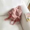 2025 Nova Bolsa de Ombro Duplo Prata com Laço de Feneco Coreano Grande Capacidade Casual Estudante Mochila Pequena de Nylon