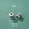 Plata Pura S999 Nuevo Estilo Chino Hoja Mantra de Seis Caracteres Nube Propicia Cuentas Espaciadoras Cuentas Barril Cuentas Planas Pulsera de Cuentas DIY Accesorios de Plata