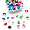 Cuentas de cerámica blanda para hacer tú mismo, colores variados, dibujos de frutas, letras inglesas, cuentas perforadas, explosiones europeas y americanas, material para pulseras en rodajas