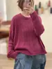 Nuevo Suéter Pulóver Elegante de Punto Holgado con Cuello Redondo y Diseño Hueco, Color Sólido, Manga Larga para Mujer, Otoño/Invierno 2026