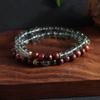 Nueva Pulsera de Estilo Chino Moda Versátil Ónix Rojo Piedra Rosa Jade Rojo Sándalo Cristal Pulsera Doble Círculo Explosiones de TikTok