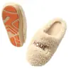 Capa de Cabeça de Pelúcia e Pantufas de Algodão para Mulheres, Uso Doméstico Outono/Inverno, Pantufas de Pelo Espessas Quentes Antiderrapantes, Pantufas de Cor Sólida para Preguiçosos de Interior