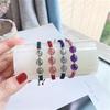 Pulsera de Cuerda Trenzada Guardián 2025 para Mujer Cristal de Fresa Amatista Estudiante Mejor Amiga Pulsera de Cristal Hecha a Mano