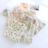 2024 Verano Nuevo Estilo Encaje Mujer Manga Corta Pantalones Cortos Bata de Casa Crepé Doble Capa Hilo de Algodón Casual Simple Pijama