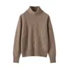 Suéter de Cachemir de Cuello Alto para Mujer, Estilo Holgado y Casual, Nuevo Suéter de Punto Pulóver Otoño/Invierno 2026 para Usar en Capas