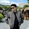 Jaqueta para tripulação de voo internacional, jaqueta bomber masculina outonal moderna, cleanfit, versátil, com gola alta