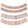 Bandeira de Papel Kraft Meninos e Meninas Tags Penduradas com Letras Decoração de Aniversário de Bebê Bandeira Eu sou um