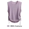 Camiseta de yoga ligera y transpirable de verano para mujer, sin mangas, secado rápido, adelgazante, cuello redondo, top para Pilates y fitness