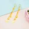 Moda Flor Longo Brincos de Borla Mulheres Imitação 24K Jóias de Ouro Cross-border Vietnam Areia Ouro Joker Bolsa Brincos de Ouro