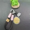 Nuevo Estilo Moneda de la Suerte de Oro 999 Moneda Redonda Gato de la Suerte Cadena para Teléfono Llavero Colgante para Bolso Correa Regalo