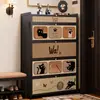 Armário de sapatos de entrada integrado armário de armazenamento multifuncional corredor fora da porta sapateira doméstica multicamadas com porta armazenamento sapateira