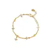 Pulsera de trébol de cuatro hojas con diamante de la suerte, chapada en oro de cobre, de larga duración, no se decolora, joyería de lujo ligero para mujer, regalo para mejor amiga de mujer