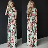 Nuevo Vestido Largo de Verano 2021 Aliexpress Europeo y Americano Multicolor Multitalla Estampado de Manga Larga en Stock