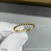 Anel de Contas Van Cleef & Arpels Versão Alta para Mulheres Banhado a Ouro Rosa 18K Esculpido com Precisão CNC Anel de Contas Redondas Empilhável para Dedo de Mulher Anéis de Casal