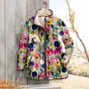 Chaqueta acolchada de algodón para mujer, moda independiente transfronteriza 2025 de Temu, con estampado digital de plantas y flores