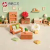 Paisagem em miniatura desenho animado simulação mobiliário pastoral artesanato em resina cenário de casa de boneca decorações DIY enfeites de mesa
