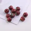 Manzana de fruta simulada 3D con agujero para colgar, colgante para llavero hecho a mano DIY, material de decoración, accesorio