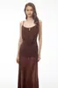 Amazon 2026 Vestido de tirantes finos estilo europeo y americano con adornos de hebilla metálica, malla plisada densa, transparente, con falda amplia