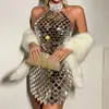 AYJ Moda Feminina Europeia e Americana AliExpress Transfronteiriça, Vestido Sexy Sem Costas com Patchwork de Acrílico Resistente Y2107