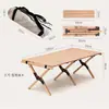 Mesa Plegable de Madera Maciza para Rollos de Huevo al Aire Libre Mesa de Comedor de Madera Plegable Mesa Plegable Portátil para Camping de Montaña Camping en Coche Parrillada
