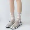 Meias Arrastão Transparentes Estilo Japonês para Meninas Meia-Calça Estilo Ballet Renda com Laço Meia de Cano Médio Fina Lolita Jk Meias Curtas