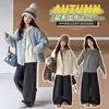 Coleção de Inverno 2026 Estilo Coreano para Meninas de Meia-Idade e Mais Velhas Conjunto de Três Peças Elegante de Veludo com Xadrez de Diamante Jaqueta Suéter