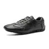 Zapatos de Entrenamiento Alemanes de Color Sólido de Caña Baja con Cordones, Zapatillas de Correr Retro Modernas de Suela Plana, Zapatos Casuales Modernos para Hombre para Exteriores, Zapatos de Cuero de Talla Grande