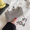 Bolso Pequeño de Diamantes Transfronterizo para Mujer Bolso de Hombro Cruzado de Gama Alta Bolso Cuadrado Pequeño con Cadena de Pedrería Super A Bolso de Mano Portátil para la Noche