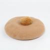 Boina decorativa con pompón de piel multicolor para mujer de primavera, otoño e invierno, lindo sombrero de pintor, sombrero de lana para dama, sombrero casual de moda
