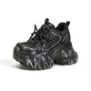 Zapatos dad para mujer 2026 otoño nuevo color frotado estilo antiguo zapatos casuales suela gruesa versátiles para personas bajas zapatos para mujer que aumentan la altura interior