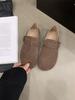 Sapatos Birkenstock Planos Retrô de Couro Genuíno com Pelúcia Sapatilhas Sapatos Femininos 2023 Nova Moda Outono e Inverno Sapatos Birkenstock