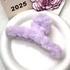 Presilha de Cabelo Grande de Pelúcia para Mulheres 2025 Novo Modelo Presilha Tubarão de Alta Qualidade Estilo Coreano Sensação de Alto QI Presilha de Cabelo Melard