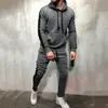 Nuevo Otoño Nuevo Conjunto de Suéter Deportivo Casual de Color Sólido con Capucha para Hombre