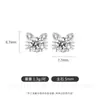 Pendientes de botón de plata S925 imitación de gato con diamantes, pequeños, exquisitos y lindos, con piedras de moissanita de imitación, superventas en transmisiones en vivo de Xiaohongshu