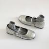 Flats Francesas Retro Plateadas con Aumento Interno y Boca Baja para Mujer Verano 2025 Nuevos Zapatos Versátiles Mary Jane de Suela Blanda para Mujer