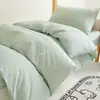 Juego de tres piezas para dormitorio de estudiante universitario de funda de edredón de algodón lavado y sábana para cama individual litera colchón ropa de cama juego de seis piezas